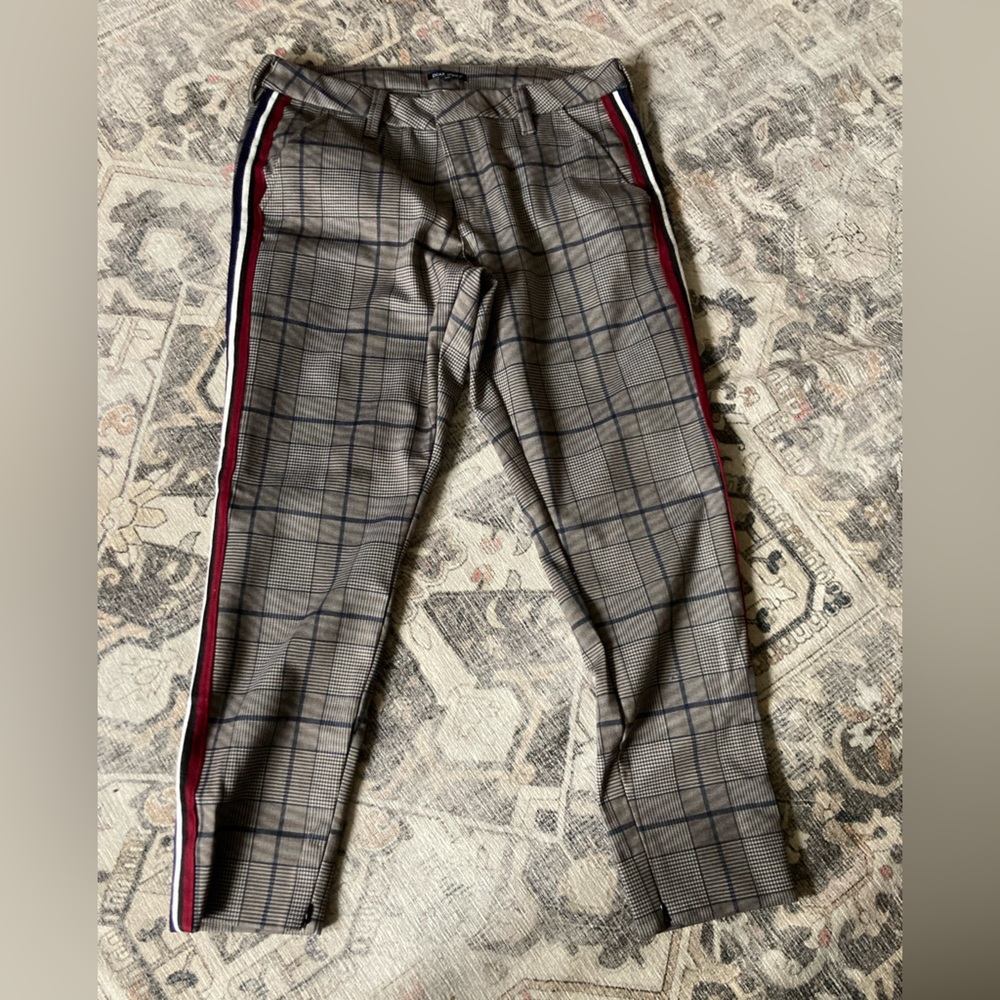 Dear John plaid straight leg  trousers
